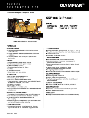 Dízel generátorok Olympian GEP 165