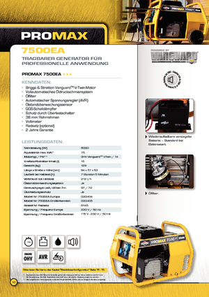 Dízel generátorok Vanguard Promax 7500 EA