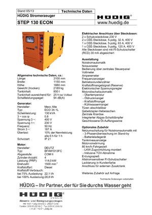 Dízel generátorok Hüdig Step 130