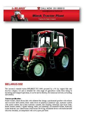 4WD traktorok Belarus 952