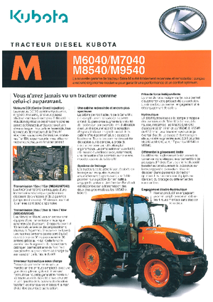 4WD traktorok Kubota M 9540