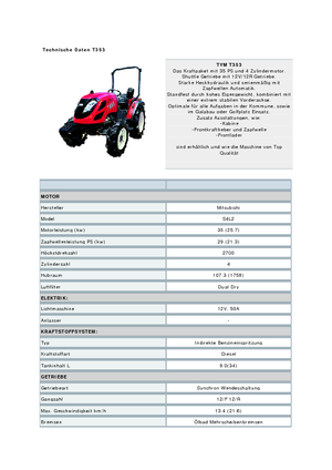 4WD traktorok TYM T353