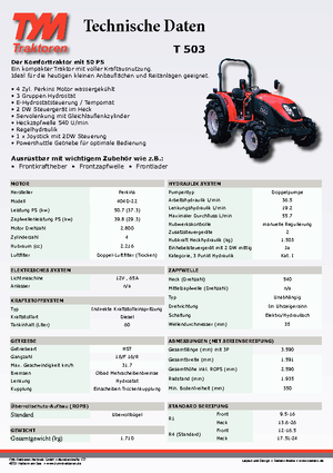 4WD traktorok TYM T503