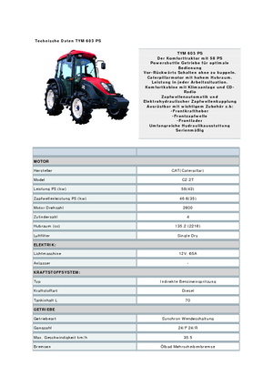 4WD traktorok TYM T603