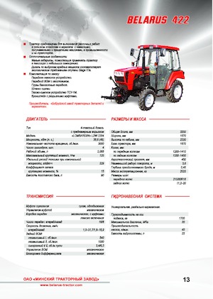 4WD traktorok Belarus 422