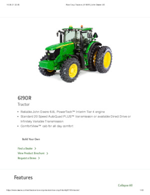4WD traktorok John Deere 6190 R