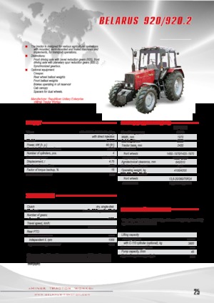 4WD traktorok Belarus 920.2 F