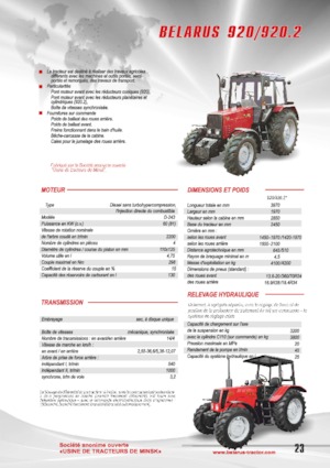 4WD traktorok Belarus 920.2 F