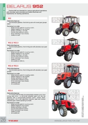 4WD traktorok Belarus 952.4