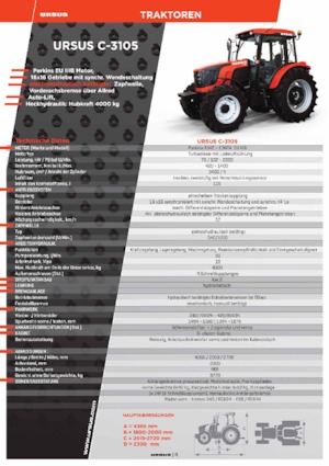 4WD traktorok Ursus C-3105