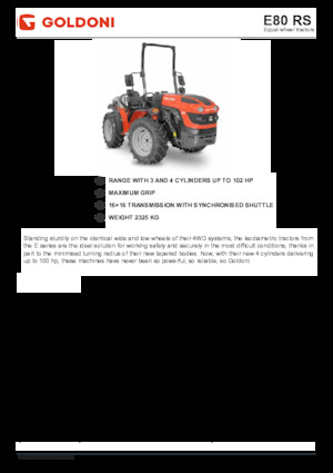 4WD traktorok Goldoni E 80 RS