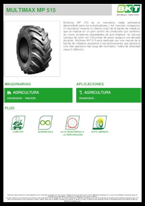 Mezőgazdasági abroncsok BKT MULTIMAX MP 515 445/65 R 22.5 MPT