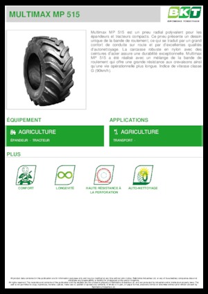Mezőgazdasági abroncsok BKT MULTIMAX MP 515 445/65 R 22.5 MPT