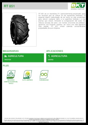 Mezőgazdasági abroncsok BKT RT 851 14.9L R 20