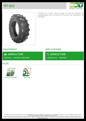 Mezőgazdasági abroncsok BKT RT 853 480/80 R 38