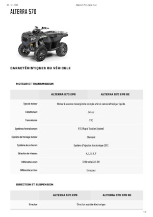 ATVk és Quadok Artic Cat ALTERRA 570 EPS SE 