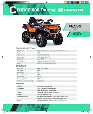 ATVk és Quadok CFMOTO CFORCE 600