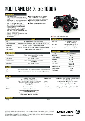 ATVk és Quadok can-am OUTLANDER 1000RX XC 