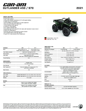 ATVk és Quadok can-am OUTLANDER 450 