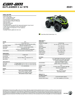 ATVk és Quadok can-am OUTLANDER 570 XMR 