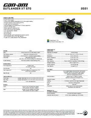 ATVk és Quadok can-am OUTLANDER 570 XT 