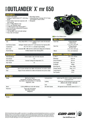 ATVk és Quadok can-am OUTLANDER 650 XMR 