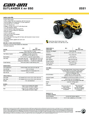 ATVk és Quadok can-am OUTLANDER 850 XMR 