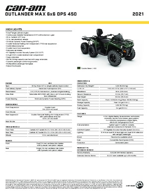 ATVk és Quadok can-am OUTLANDER MAX 6X6 DPS  450 