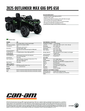 ATVk és Quadok can-am OUTLANDER MAX 6X6 DPS 650