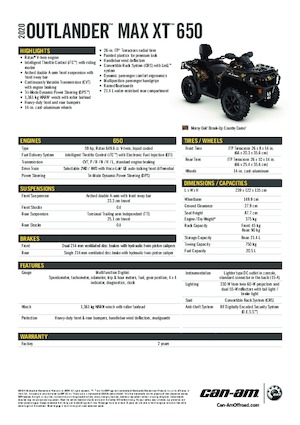 ATVk és Quadok can-am OUTLANDER MAX XT 650 