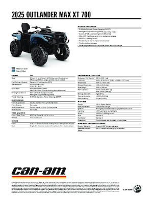 ATVk és Quadok can-am OUTLANDER MAX XT 700
