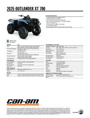 ATVk és Quadok can-am OUTLANDER XT 700