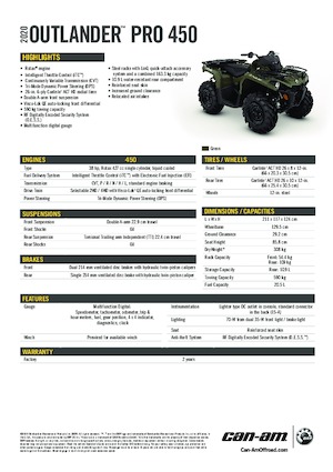 ATVk és Quadok can-am OUTLANDER XU 450