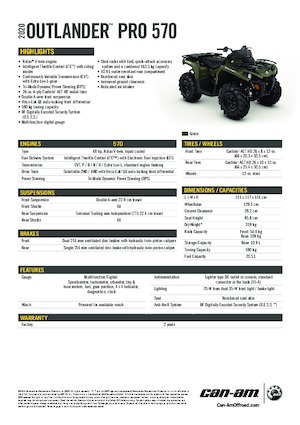 ATVk és Quadok can-am OUTLANDER XU 570