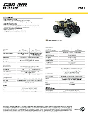 ATVk és Quadok can-am RENEGADE 570 