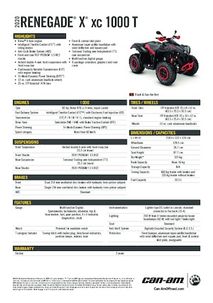 ATVk és Quadok can-am RENEGADE X XC 1000T