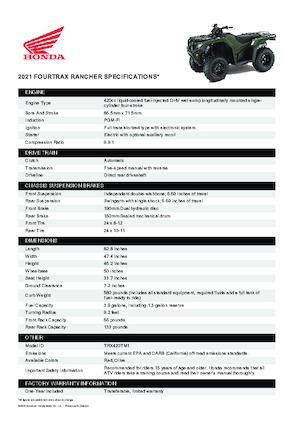 ATVk és Quadok Honda TRX420TM1 