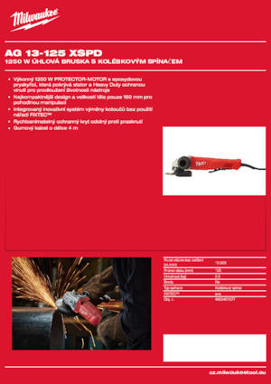 Sarokcsiszolók Milwaukee AG 13-125 XSPD
