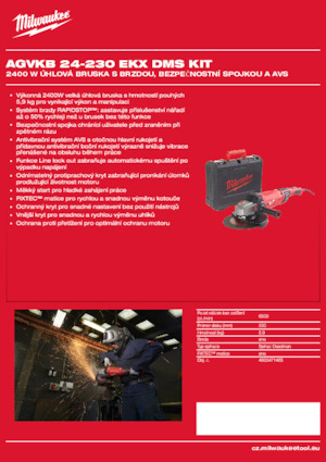 Sarokcsiszolók Milwaukee AGVKB 24-230 EKX DMS KIT