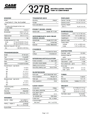 Csuklóvázas dömperek Case 327B 