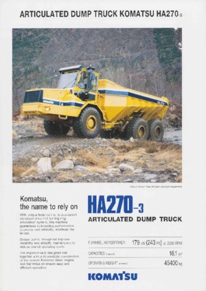Csuklóvázas dömperek Komatsu HA270-3