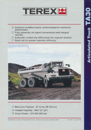 Csuklóvázas dömperek Terex TA30D