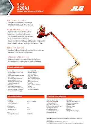Gumikerekes töretőgémes munkaállványok JLG 520AJ