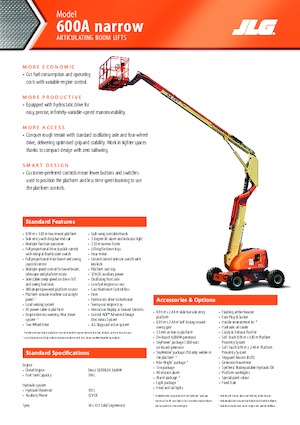 Gumikerekes töretőgémes munkaállványok JLG 600AN