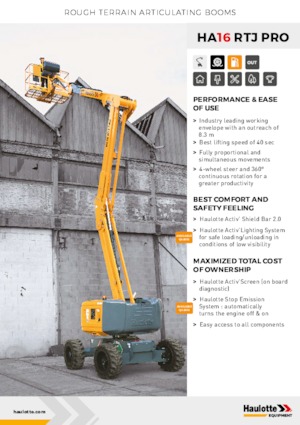 Gumikerekes töretőgémes munkaállványok Haulotte HA16 RTJ PRO