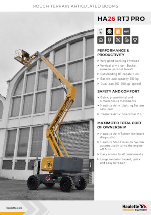 Gumikerekes töretőgémes munkaállványok Haulotte HA26 RTJ PRO