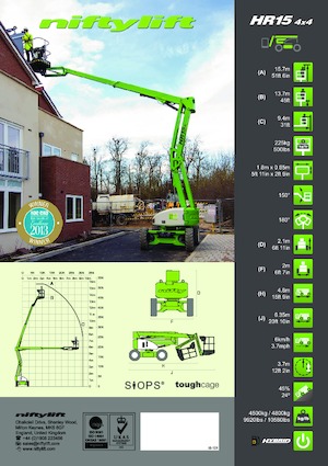 Gumikerekes töretőgémes munkaállványok Niftylift HR15D