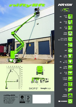 Gumikerekes töretőgémes munkaállványok Niftylift HR15N