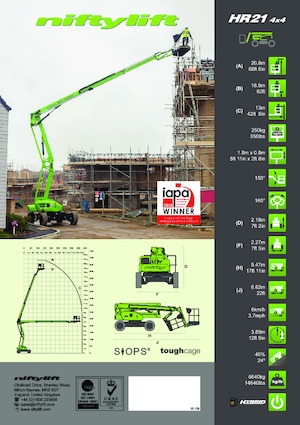 Gumikerekes töretőgémes munkaállványok Niftylift HR21D