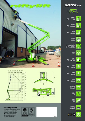 Gumikerekes töretőgémes munkaállványok Niftylift SD170